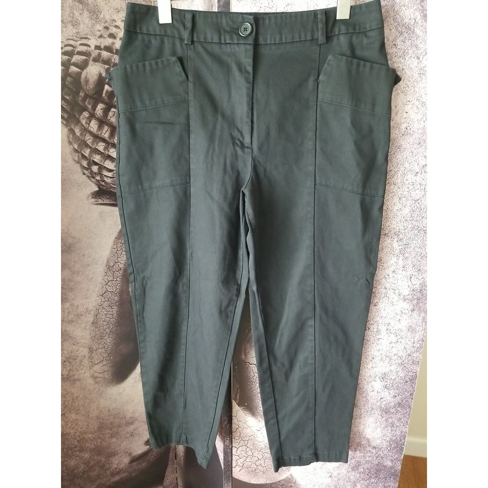 ELIZABETH & JAMES Women's Casual Black Cropped Length Pants w/ Pockets sz 12/31
